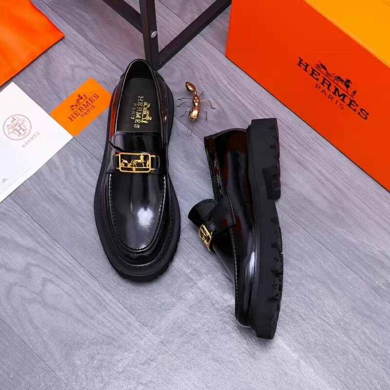 hermes cuir chaussures pour homme s_12312271